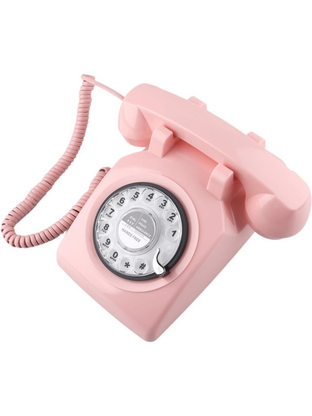 Vintage Pink Retro Landline Telephone with Redial Function - Classic Home